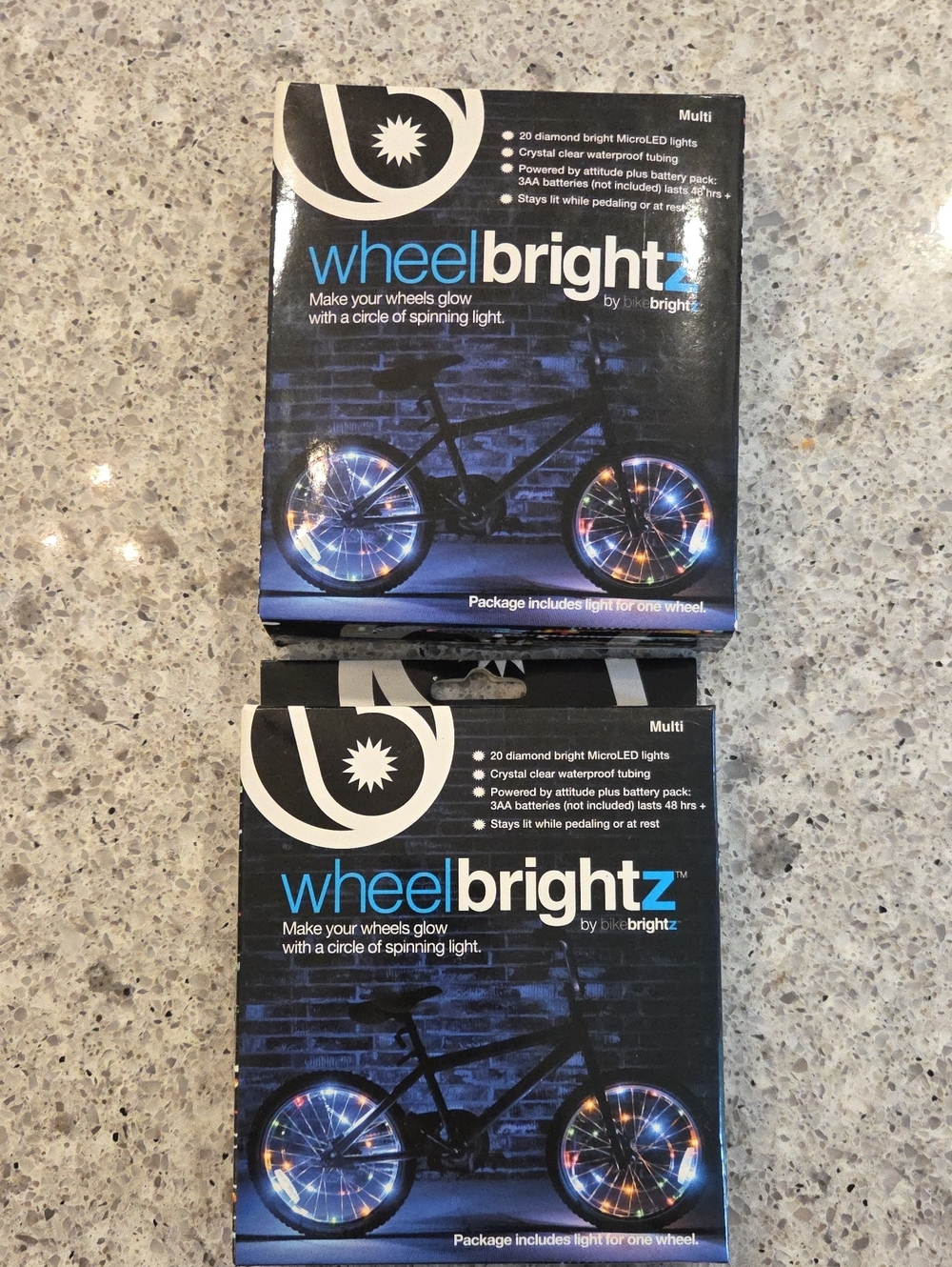 wheelbrightz Bike Wheel LED Lights - Multi Color 2 Boxes With Battery Pack